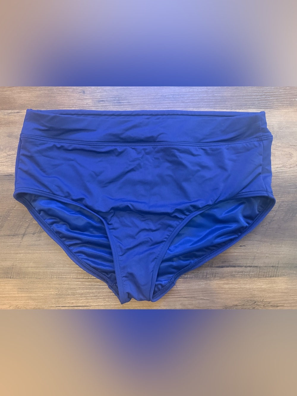 Lands End navy high waisted Swim Suit Bottom Women Size 12 NEW